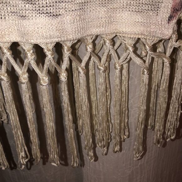 American Rag S Knit Floral Open Front Tasseled Hem Cardigan Kimono Duster - Picture 9 of 12